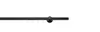 A black curtain rod with several white curtain hooks attached. Produktbild-Vorschau