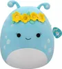 A blue plush toy with yellow flowers on its head, set against a white background. Podgląd zdjęcia produktu