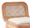 Set Barhocker Eiche, Samt & Wiener Geflecht H65 LUNA Produktbild-Vorschau 4