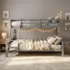 Homestyle4u Poschodová posteľ 90x200 a 140x200 podkrovná Náhľad obrázku produktu 12