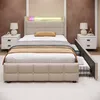 MODFU Polsterbetten 90 x 200 cm, Funktionsbett Einzelbett Produktbild-Vorschau 4