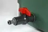 A close-up of a faucet attached to a green tank. Produktbild-Vorschau