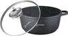 A black speckled pot with a clear glass lid, shown from a diagonal angle. Náhled obrázku produktu
