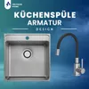 VBChome Edelstahlspüle mit Armatur 49x48x21 cm Inox Produktbild-Vorschau 3