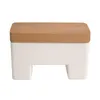 A white butter dish with a wooden lid, presented on a white background. Podgląd zdjęcia produktu