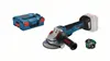 A Bosch angle grinder, its case, and a circuit board are displayed against a white background. Produktbild-Vorschau