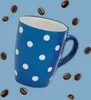 Joli set de 4 tasses à café en céramique 250 ml, uni à pois Voir les images du produit 5