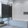 Duschwand Badewanne schwarz 150x140cm 3 teilig mit Nano Produktbild-Vorschau 2