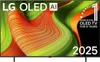 A marketing image for an LG OLED TV, featuring abstract colorful waves and text highlighting its features and awards. Produktbild-Vorschau