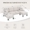 Wohnlandschaft Beige U Form Sofa Grosses 4 Sitzer Couch mit Produktbild-Vorschau 3