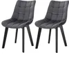 Two dark gray velvet chairs with black wooden legs are shown against a white background. Produktbild-Vorschau