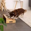supporto per ciotola per cani lionto in bambù, stazione di Anteprima dell’immagine prodotto 2