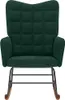 A dark green velvet rocking chair is shown from the front against a white background. Náhľad obrázku produktu