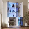 vitrine,Glasvitrine Glasschrank Vitrinenschrank mit LED Produktbild-Vorschau 4