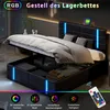 INONEFT, cama hidráulica con plataforma, 140x200 cm, con Vista previa de la imagen del producto 3