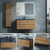 doporro Meuble de Salle de Bain Suspendu Aspect de Chêne Voir les images du produit 2