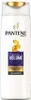 A white bottle of Pantene shampoo with a gold cap and a purple label. Produktbild-Vorschau