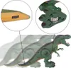 A toy dinosaur with animated motion lines, and close-up insets showing details of its tail and foot mechanism. Produktbild-Vorschau