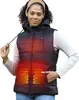 A woman wearing a black heated vest with red and orange glowing elements indicating heat zones. Náhľad obrázku produktu