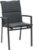 A studio shot of a dark gray outdoor chair with cushions. Produktbild-Vorschau