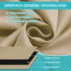 A close-up of beige fabric with text overlays describing its features. Produktbild-Vorschau