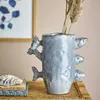 Bloomingville Vase TACE Blau Keramik FISCHE 23 cm Produktbild-Vorschau 3