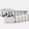 A close-up of a silver watch band and clasp. Podgląd zdjęcia produktu