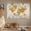 MuchoWow® Poster Weltkarte - Gold - Blumen 180x120 cm - Produktbild-Vorschau 6