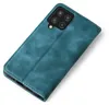 A teal flip cover case for a Samsung Galaxy A42 phone, shown from a diagonal top-down view on a white background. Produktbild-Vorschau