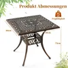 Stół ogrodowy COSTWAY z otworem na parasol, 80x80x75cm, Podgląd zdjęcia produktu 2