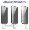 Three smartphones showing different privacy levels with a slider indicating brightness. Produktbild-Vorschau
