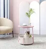 Songmics Beistelltisch rund mit Stauraum pastellrosa Produktbild-Vorschau 4
