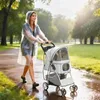 PawHut hondenwagen, inklapbare kattenbuggy, geschikt tot 10 Productafbeelding-voorbeeld 2