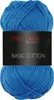 A ball of blue yarn with a black label. Produktbild-Vorschau
