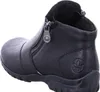 A black leather ankle boot with a zipper closure, shown from the side and slightly from the back. Produktbild-Vorschau