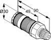 A technical drawing of a plumbing component with dimensions indicated. Produktbild-Vorschau