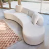 sweeek - Organisches 5-Sitzer-Sofa mit Bouclé-Bezug - Creme Produktbild-Vorschau 6