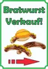 Bratwurst Verkaufsschild Schild Hochkant mit Pfeil rechts Produktbild-Vorschau 1