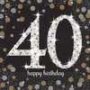 amscan Servietten Sparkling Celebration 40 schwarz/silber Produktbild-Vorschau 1