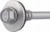 A close-up, studio shot of a single metal screw with a washer head. Produktbild-Vorschau