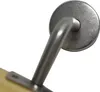 A close-up shot of a metal handrail bracket attached to a wooden surface. Náhled obrázku produktu