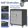 Stabiler Metall-Werkzeugschrank mit Rollen – 75 × 42 × 88 Produktbild-Vorschau 9