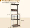 Stojak na wino z uchwytem na butelki i kieliszki, metalowy Podgląd zdjęcia produktu 6