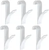Six white towel hooks arranged in two rows of three against a white background. Voir les images du produit