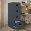 A dark gray filing cabinet with four drawers, one of which is open, is shown in an office setting. Náhled obrázku produktu