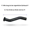 A black hose with a measurement line indicating its length. Produktbild-Vorschau