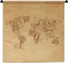 MuchoWow® Wandteppich Wandbehang Weltkarte - Vintage - Produktbild-Vorschau 1