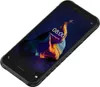 A black smartphone is shown at an angle against a dark background. Produktbild-Vorschau