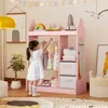 COSTWAY 81x38x107 cm detská šatníková skriňa so zrkadlom, Náhľad obrázku produktu 2