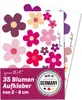 Aufkleber-Set Blumen Blümchen lila I Flower-Power Sticker Produktbild-Vorschau 1